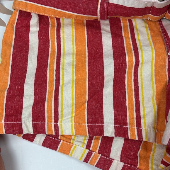 Vintage Abercrombie & Fitch Low Ride Red and Yellow Striped Mini Shorts - 2 - Picture 7 of 8